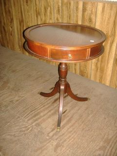Mahogany Duncan Phyfe Drum Table Vintage Antique Occasional End 1 