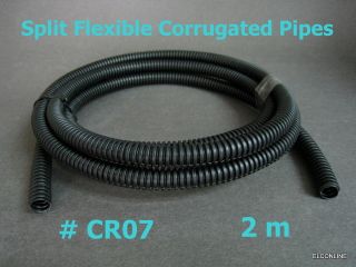 CR07 Black #Cath Dia 7mm Split Flexible Corrugated Plastic Conduit x 