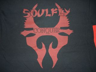   Conquer Shirt Mens Large Sepultura Cavalera Black Heavy Metal Tee