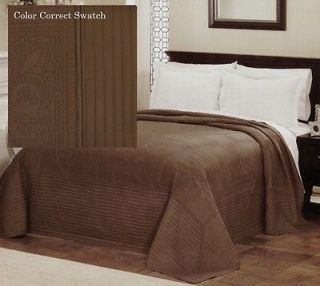   FRENCH CHOCOLATE OVERSIZED BEDSPREAD COVERLET MATELASSE BEDDING