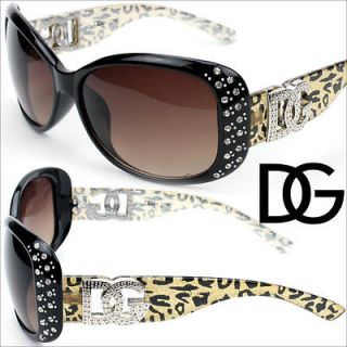 Womens DG Sunglasses Rhinestones Designer Leopard Sunnies New DG1748 