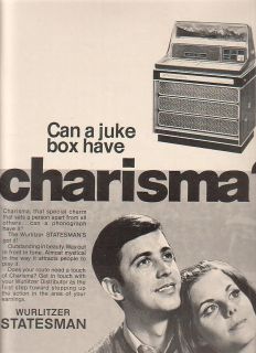 Wurlitzer Statesman phonograph 1970 Ad  charisma