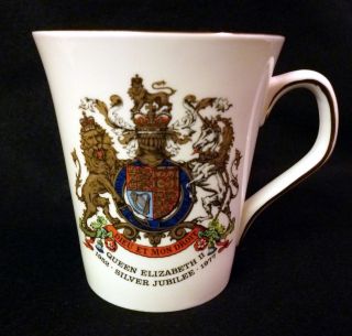Royal Stafford Mug Commemorating the Silver Jubilee of Queen Elizabeth 