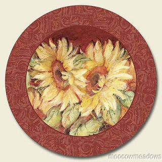 Newly listed New TUSCANY SUNFLOWER LAZY SUSAN Red Floral Kitchen Decor 