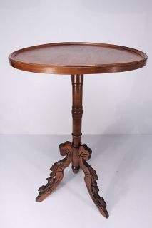  Three Leg Lazy Susan Top Lamp Plant Table Stand Antique FREE SHIP