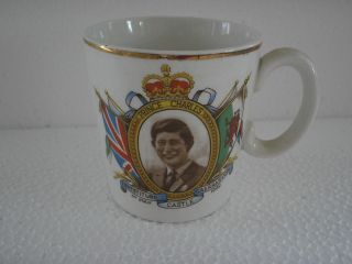   WALES INVESTITURE MUG CORONET POTTERY PRINCE CHARLES 1969 INVESTITURE