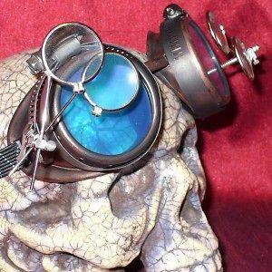 Newly listed Steampunk Goggles Glasses magnifying lens Old r Blue D 