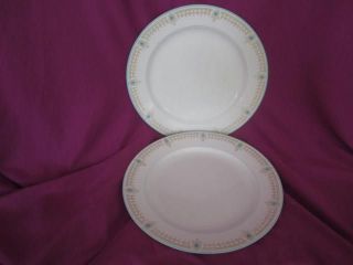 E3   2 Grindley Chester Pattern Gold and Blue Border Luncheon Plates