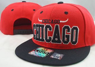 NEW VINTAGE CHICAGO FLAT BILL SNAPBACK CAP 3D EMBROIDERY CHICAGO BULLS