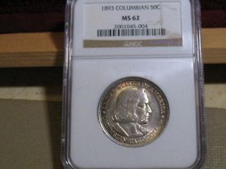 1893 COLUMBUS HALF NGC PF62 VERY ATTRACTIVE AND 