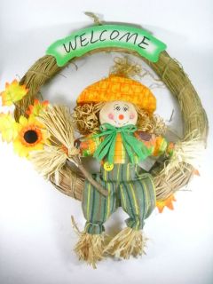 HALLOWEEN scarecrow 16 front door wreath holiday #HJ
