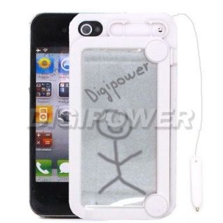 WHITE MAGNETIC DRAWING MAGIC CASE COVER SKIN FOR APPLE IPHONE 4 4G 4S