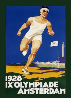 1928 Olympics Amsterdam Sport Netherlands Holland Vintage Poster Repo 