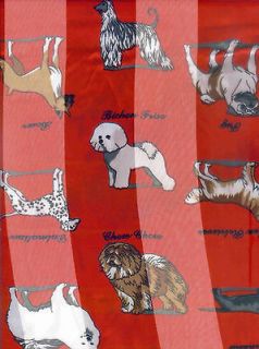Red White Pug Boxer Airdale Chow Poodle Dachshund Dog Scarf