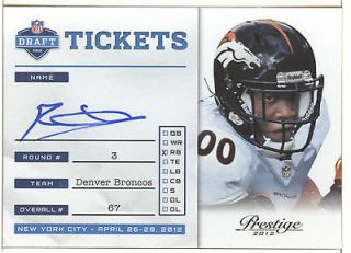 2012 Prestige NFL Draft Tickets Autographs #29 Ronnie Hillman