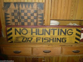 No Hunting or Fishing Primitive Camp Wooden sign