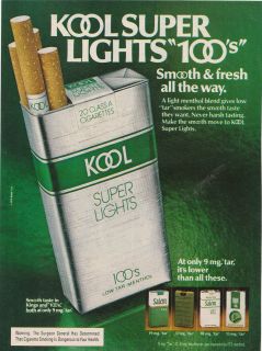 Vintage 1979 KOOL MENTHOL CIGARETTES Advertisement