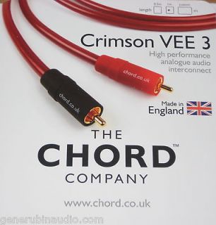 Chord Company Crimson VEE 3 Interconnect Cable UK made Latest Version 