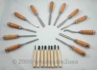 20 WOOD WORKING CHISELS CLOCKMAKER LATHE CARVING G2A04 group2_773WC 