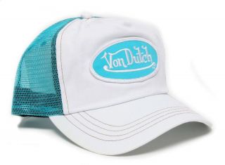 Authentic Brand New Von Dutch Aqua/White Chris Cap Hat