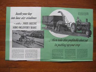 John Deere Mower hay rake Hay chopper Baler brochure A B M tractors