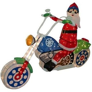 Santa on Harley Motorcycle Christmas Inflatable Lawn Decor