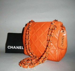 Authentic Chanel ORANGE Mini Matelasse Vintage Shoulder Bag ~ My 