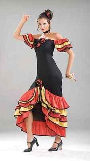 Flamenco Dancer Womens Adult Costume Spanish Tango Mariachi Senorita 