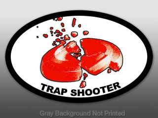 Oval Trap Shooter Sticker   shotgun shoot clay pigeon