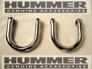 Hummer H2 OEM Chrome Rear Bumper Tow Hooks (Pair)