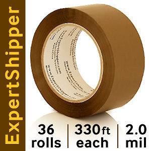 36 Roll Case Brown Tan Acrylic Packing Tape Shipping 2 Wide 2.0 mil 
