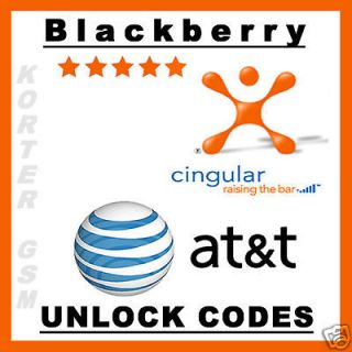 UNLOCK CODE For ANY AT&T/Cingular Locked Blackberry
