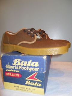 NOS ViNTAGE BATA BULLETS 1960s 7Os BROWN SPORT SNEAKERS BOAT SHOES 