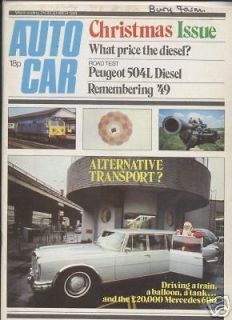 AUTOCAR magazine 21/12/74 featuring 504 diesel, tanks