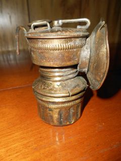 Antique Shanklin Guys Dropper Carbide Miners Helmet Lamp (D)