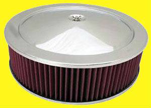 14 Chrome Air Cleaner Kit Breather Red Washable Filter 14x4 4in 