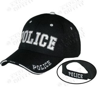 POLICE CAP Black 3D EMBROIDERED LOGO ADJUSTABLE HAT NEW WHOLESALE SALE 