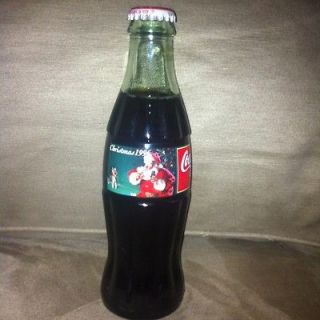   Antique Coca Cola Coke 1996 Santa Barking Dog Christmas Full Bottle