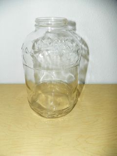 Large Vintage Clear Duraglas Sculpted Glass Canning or Pickle Jar 
