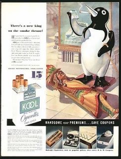 KOOL CIGARETTES New King Penguin/Cigar Store Indian JUL 1935 