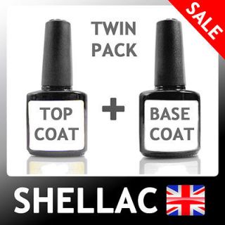 TWIN BOTTLE TOP & BASE COAT SHELLAC UV NAIL GEL Soak Off Professional 