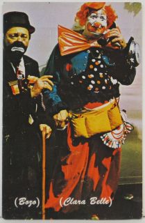   Postcard ~ AAONMS Shriners dressed as CLOWNS ~ BOZO and CLARA BELLE