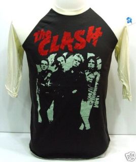 THE CLASH 80s UK Concert VTG Punk Rock 3/4 T Shirt M