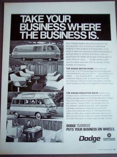 1968 Dodge Motor Home & Sportsman Wagon vintage ad