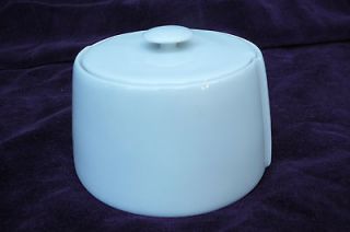 White Covered Denby Sugar or Condiment Bowl