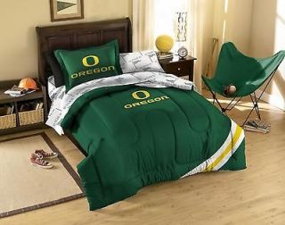 NEW Oregon Ducks UO Dorm Twin Bed in a Bag 5 Piece Set   Sheets, Sham 