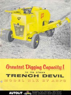 1967 ARPS Trench Devil HLK Trencher Tractor Brochure