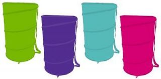 New Pink Purple Green Blue Barrel Pop Up Nylon Laundry Hamper Large 