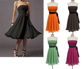 Pleated Bust Padded Bridesmaid Wedding party prom formal dress XS S M 