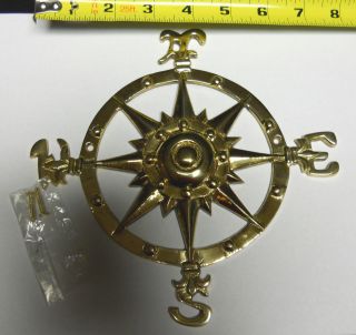Nautical Decorative Collectible Brass Rose Directional Compass New 7.5 